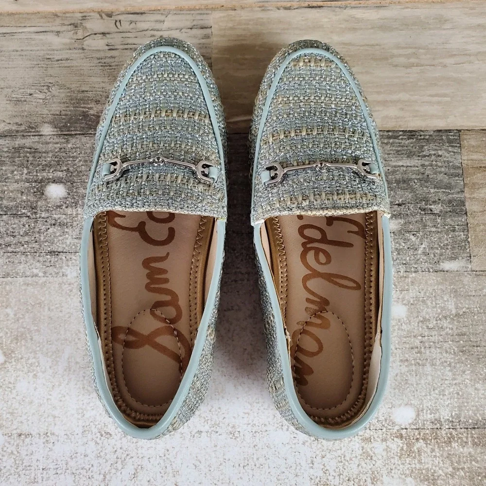 Sam Edelman Loraine Kids Loafer Sz 1 M Tide Blue Multi Comfort Slip On Round Toe